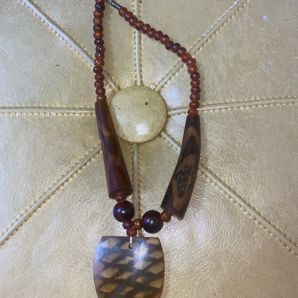 Elegant Brown Beaded Necklace